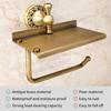 Toilet Paper Holder with Phone Shelf, Bathroom Toilet Paper Roll Holder Antique Bronze Brass Wall Mounted Bathroom Hardware Accessories,Pattern