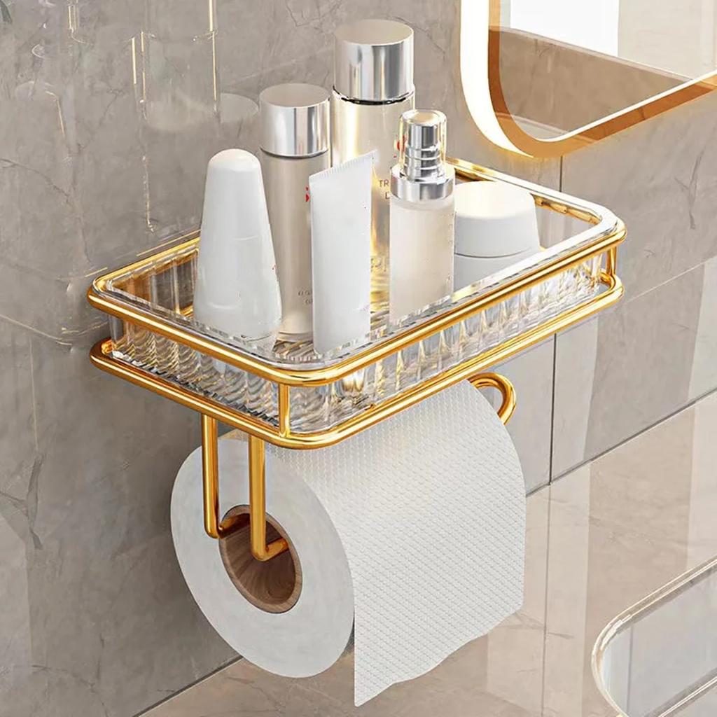 Light Luxury Bathroom Tissue Box Rack Free Punching Wall Hanging Bathroom Toilet Wall Aromatherapy Paper Tray DROPSHIPPING