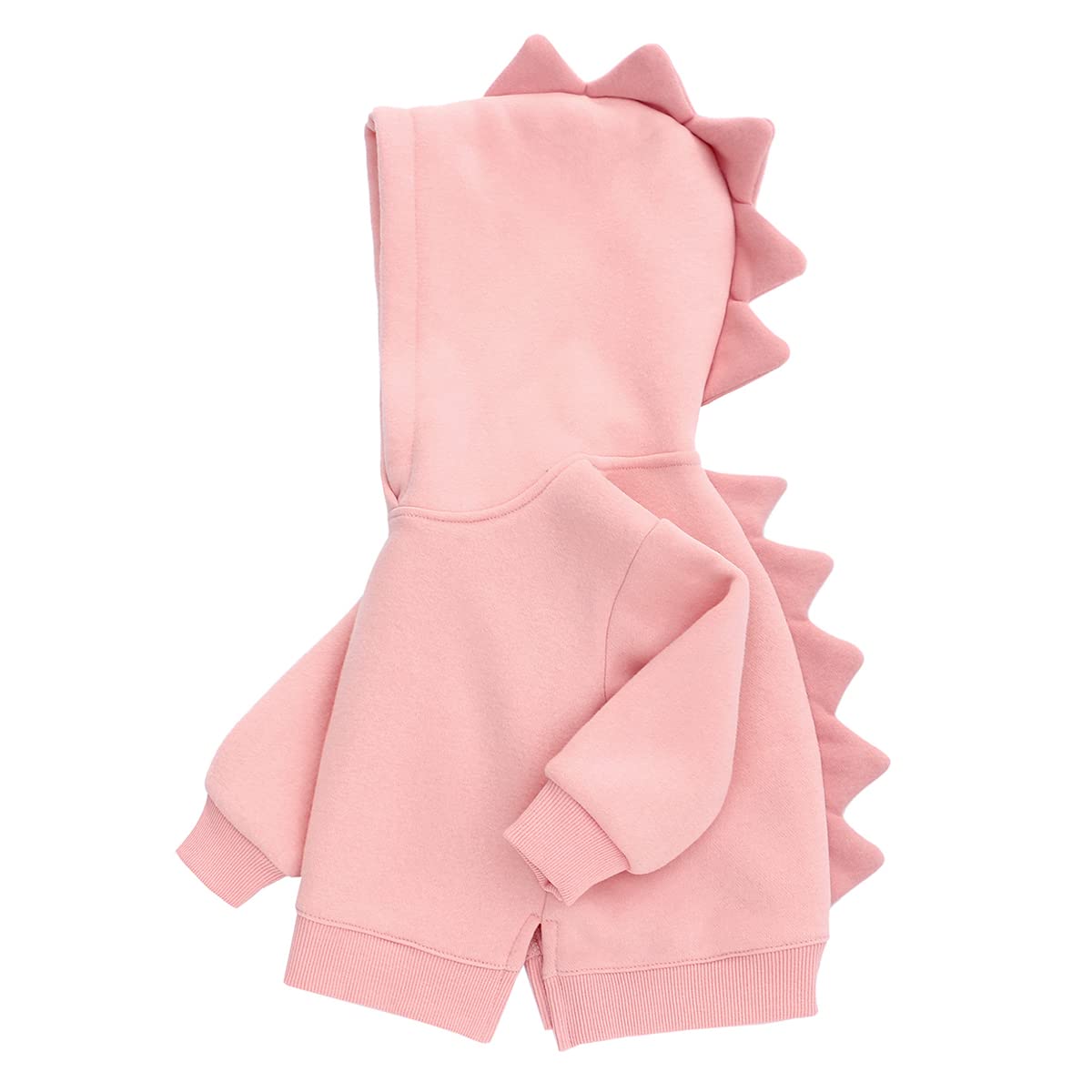 

Famuka Baby Solid Color Warm Hoodie with Dinosaur Hood and Ruffled Juniors Clothes, Kids Fleece-Lined Hem, Children s Clothing, Baby, Kids, (Size розовый