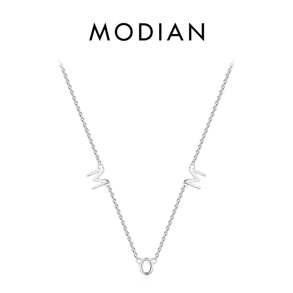 ODIAN Classic Design 925 Sterling Silver Letter Mom Pendant Necklace For Women Mom Mother's Day birthday Christmas Sweet Gift