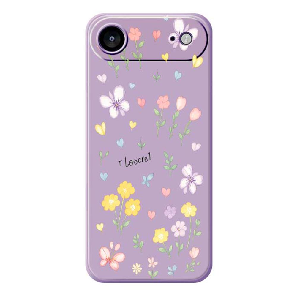 For iPhone Air Case Small Flowers Pattern Printing Straight Edge TPU Phone Back Cover
