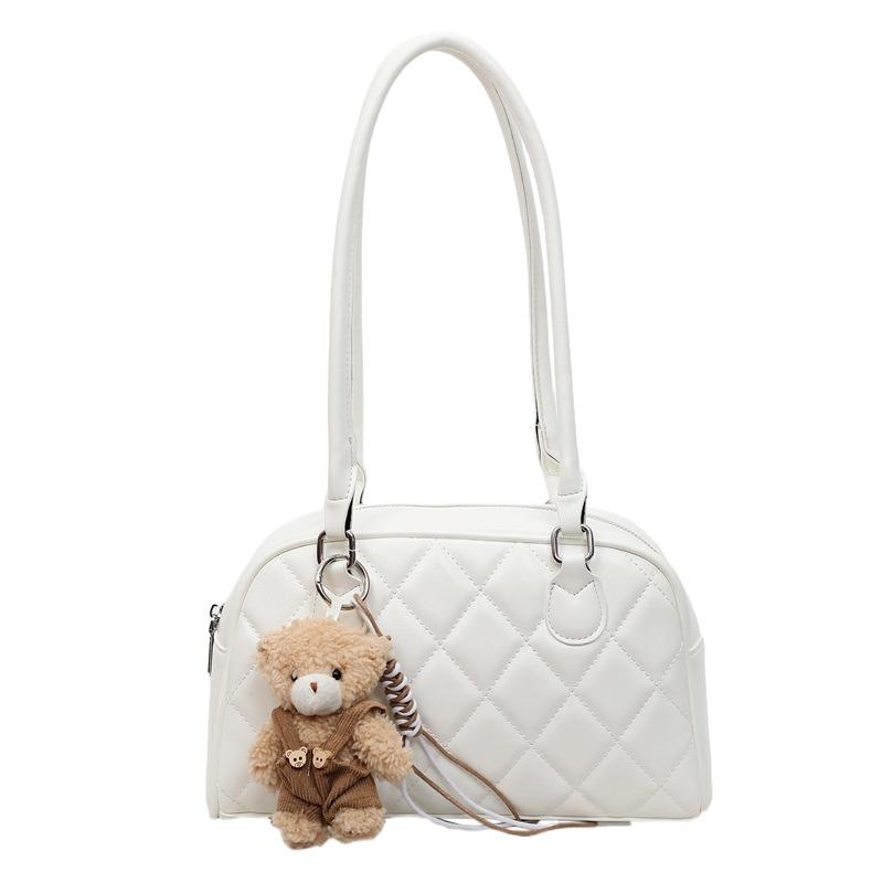 

Premium Rhombus Shoulder Bag Women s Niche Simple Fashion Handbag Commuter Large Capacity Tote Bag Pillow Bag белый