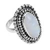 Natural Rainbow Moonstone 925 Sterling Silver Handmade Ring For Women & Girls