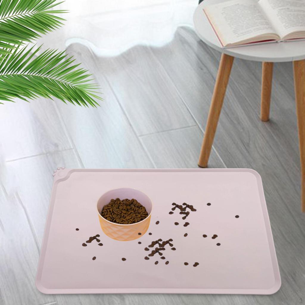 Dog Cat Bowl Mat Washable Waterproof Nonslip Placemat Easy Clean