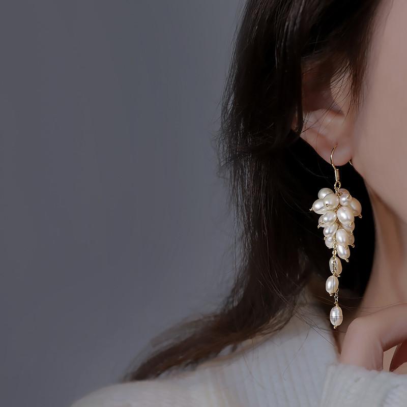 New Arrival Elegant Grape Design 100% Natural Freshwater Pearl 14K Gold Filled Female Drop Earrings For Women Gifts