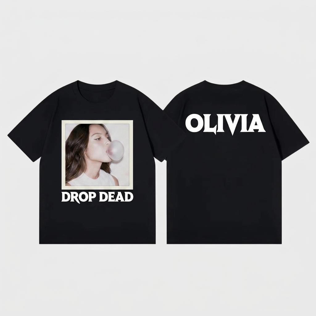 

Olivia New Song Drop Dead Graphic 2026 shirt Unisex Cotton Y2k Oversized Popular Unisexs Womens TShirt Music Fans Tee Tops Gifts M