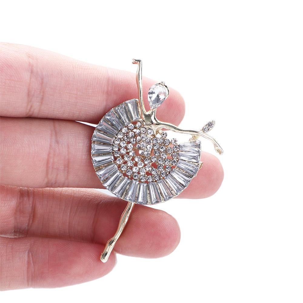 Crystal Girl Gift Clothing Accessories Korean style Ballet Girl Brooch Ballerina Pin Women's Brooch
