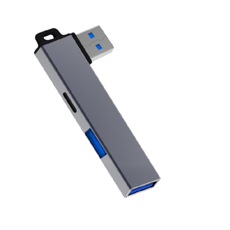 Компактный USB 3.0 хаб для путешествий, USB 3.0 на Type-C, с 2 портами USB для расширенного использования, алюминиевый корпус, многопортовый адаптер