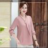 Topuri din șifon de damă Cămașă moale de vară pentru mame Cămașă pulover cu mânecă scurtă Femei de vârstă mijlocie