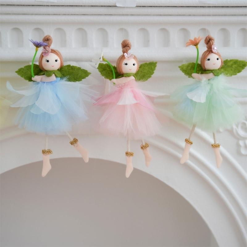 Plush Girl With Flower Hanging Ornament For Spring Festival Decoration Living Room Enhancement Accessory