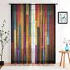 2 Pieces, Room Decoration Colored Wooden Board Printed Curtains, Living Room Bedroom Home Decoration Curtains