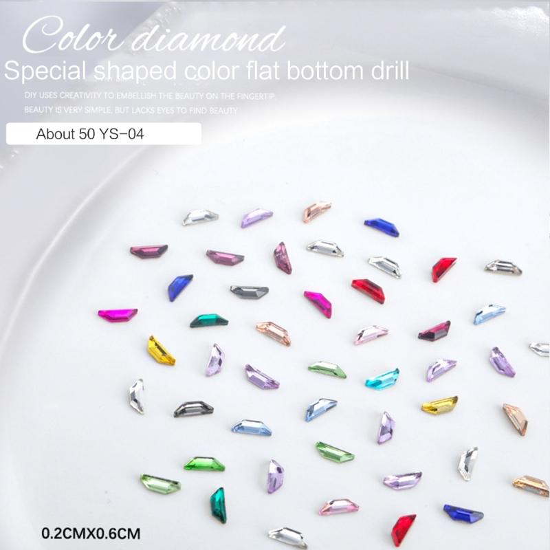 50PCS Rhinestones Nail Decorations Colorful Rhinestones Nail Art Charms Irregular Nail Art Decorations for Nail Design
