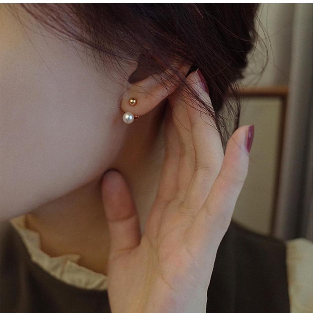 Summer 2024 Light Luxury Freshwater Pearl Gold Earrings for Women