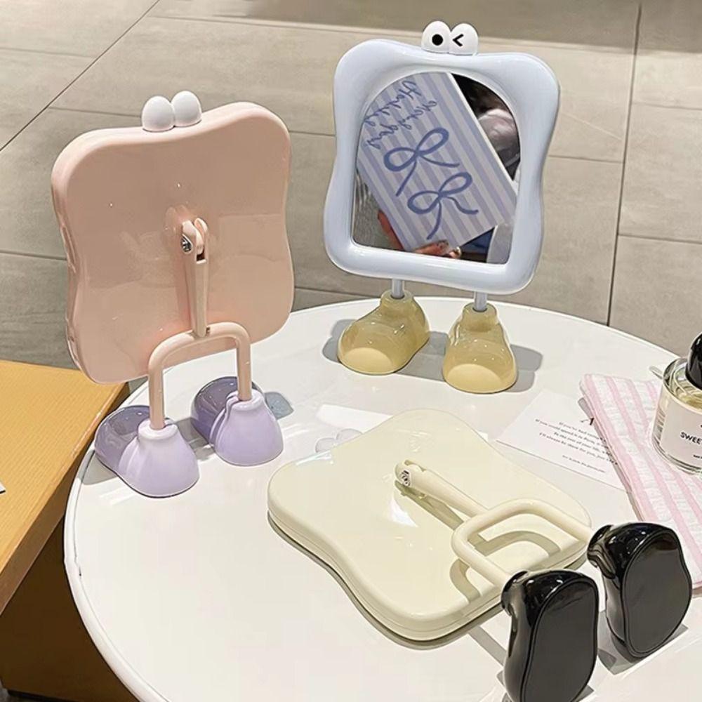 Free Standing Big Eyes Makeup Mirror Sturdy Ornament Cute Desktop Mirror Detachable Stand Firmly Funny Cosmetic Mirrors