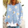 Women S Long Sleeve Knit Cardigan Floral Embroidered Loose Fit Daily Urban Wear