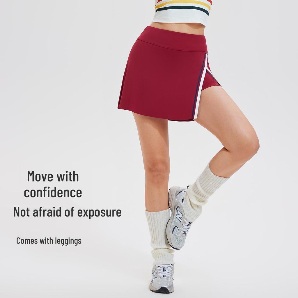 Women's Quick-Dry High-Waisted Tennis Skirt - Slim Fit, Anti-Exposure, Fake Two-Piece Design, Ideal for Summer Running & Fitness