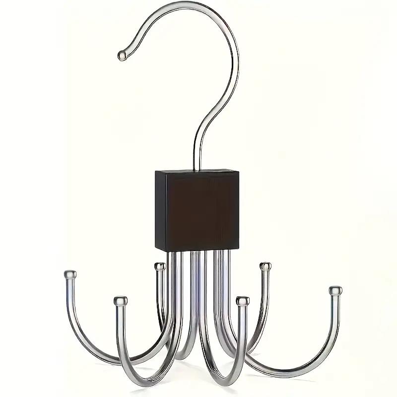 

Rotating Wood & Multipurpose Hanger for Belts, Bras, Ties, Scarves,Space-Saving Design with Stainless Steel Hooks