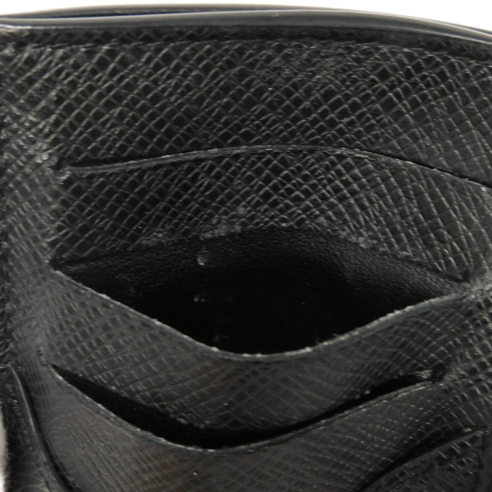 Used 12564 Coin Card Holder M62914 7943 LV Logo Black Card Case Compact Wallet Taiga Noir Men's from Japan AUTHENTIC