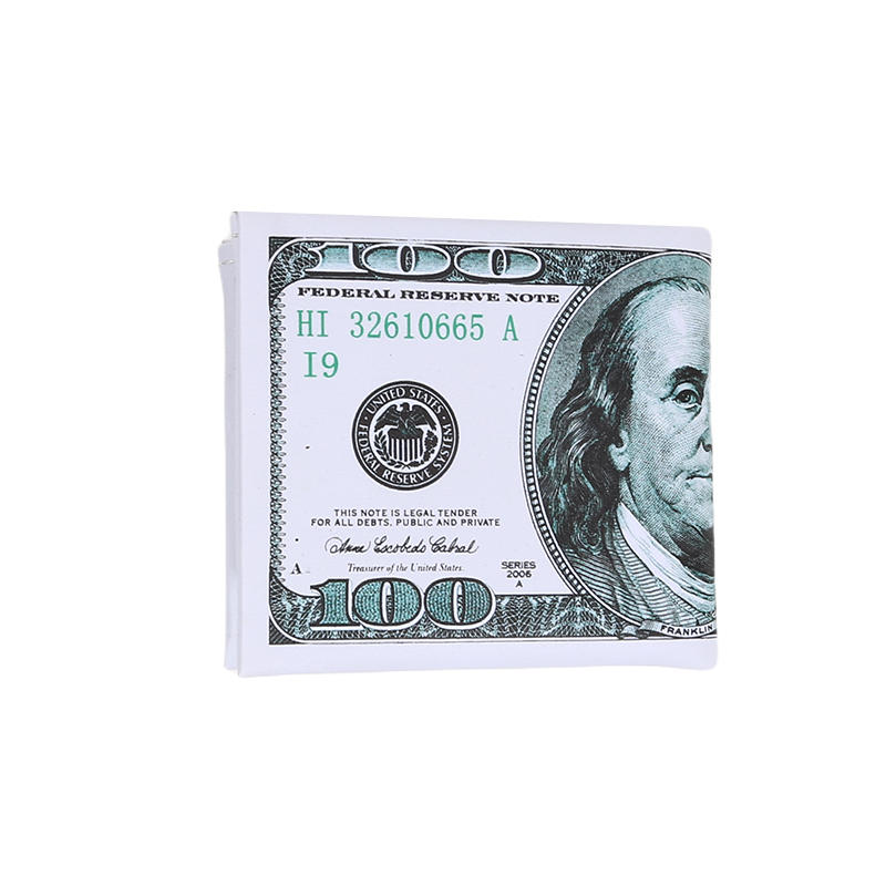 Men'S Personalized Us Dollar Bill Pattern Double Fold Retro Wallet With Creative Style Multiple Card Slots Double Fold Classic Short Wallet