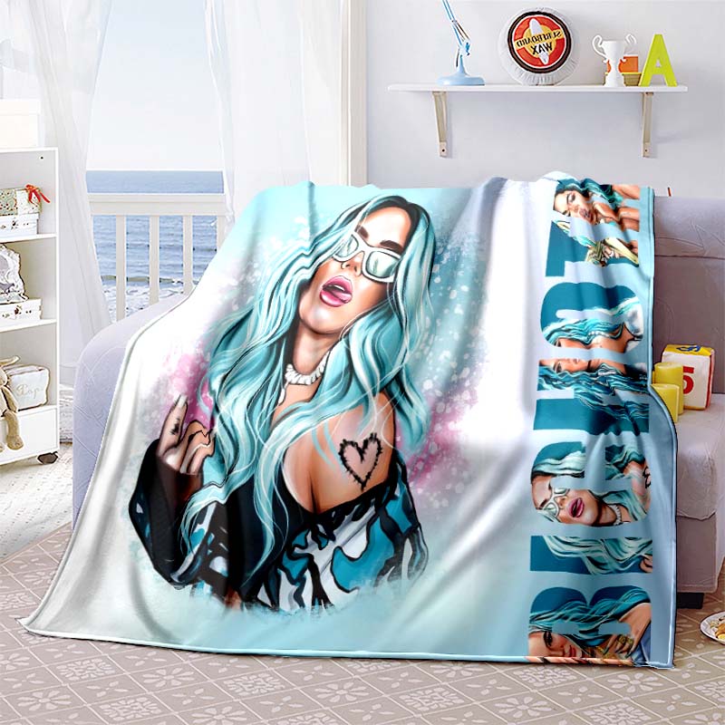 Customizable K-KAROL-G flannel blankets, perfect for autumn warmth, suitable for children and adults, and stylish K-POP shawls