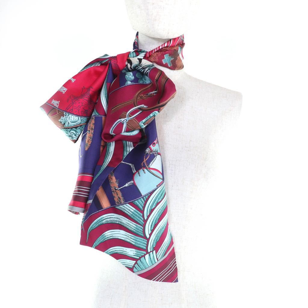 Great HERMES scarf CARREN EN CARRES Multi silk Women Used
