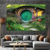 Hobbit Hut Fantasy Theme Background Cloth, Used for Party Photo Background, Birthday Party Banner Decoration