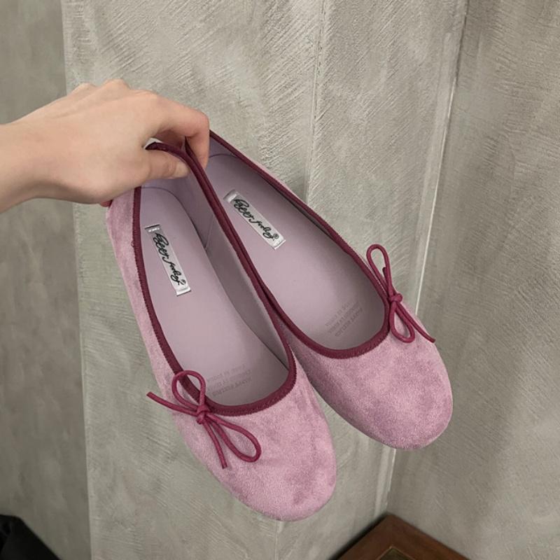 Fashion Bailamos Brand Women Flats Fashion Bow-knot Round Toe Shallow Slip On Ladies Boat Shoes Soft Flat Heel Dress Ballerinas Shoes Mu