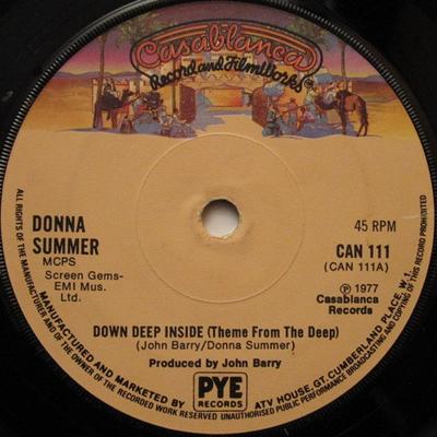 7inch Record DONNA SUMMER / JOHN BARRY - Down Deep Inside (Theme From The De CAN111 Casablanca 1977 UK Soul/Funk Used