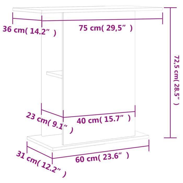 VidaXL Aquarium Stand Smoked Oak 36x75x72.5 Cm Engineered Wood 833652