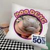 Baby Hippo Moo Deng Pillow Case Square Pillow Bedroom Sofa Leisure Comfort Cushion Car Living Room Home Decoration