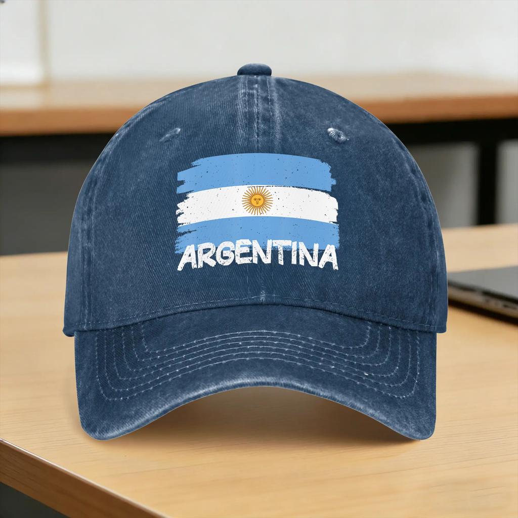 Washed Baseball Cap Cool Argentina Flag Spring Hip Hop Hats For Unisex Adult  Casual Tennis Skate Sun Baseball Caps