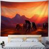 Unicorn Forest Art Tapestry Wall Hanging Starry Sky Horse Background Poster - Cartoon Home Decor Bed Sheet & Beach Mat