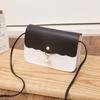 Fashion Simple PU Leather Messenger Bag Ladies Solid Color One Shoulder Messenger Bag Pendant Pearl Travel Small Handbag