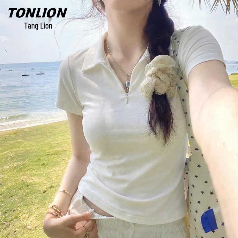 

TonLion Women s Half-Zip Polo T-Shirt XL