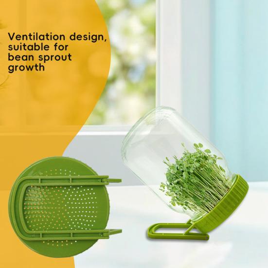Sprouting Lid with Stand Bean Sprouting Lid for Mason Jars BPA Free Plastic Sprout Maker Kit Easy Seeds Germination Tools for Alfalfa Broccoli Salad