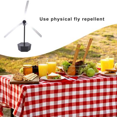 Fly Repellent Fan with Reflective Safe Blades Portable Soundless Widely Used Picnic BBQ Party Portable Table Fly Fan