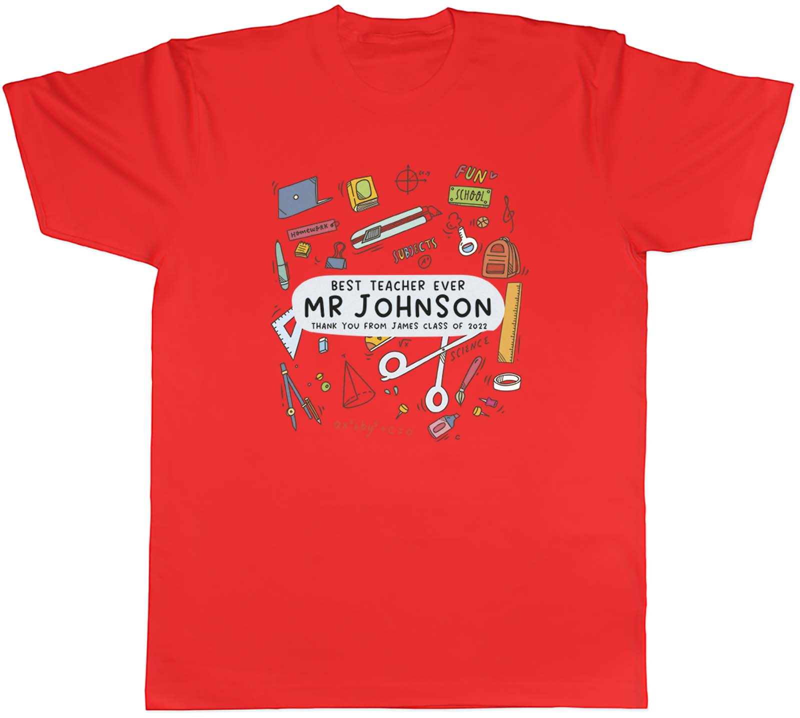 Personalised Best Ever Teacher TShirt Unisexs Unisexs School Teaching Gift Tee S