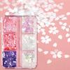 6 Grids Cherry Blossom Petal Nail Art Glitters 3D Nail Sequins Color Glitters