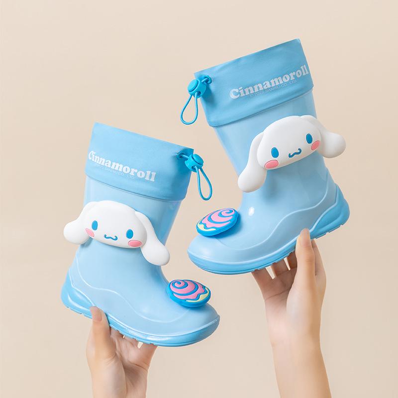 Children's Rain Boots Girls' Water Boots Non-Slip Waterproof Rain Boots Girls' Kuromi Kindergarten Kids' Water Shoes