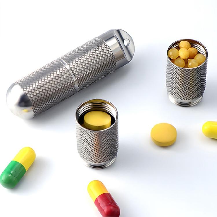 Portable Waterproof Medicine Box Case Holder Travel Pills Box Case Metal Alloy Pills Container Bottle Enduring