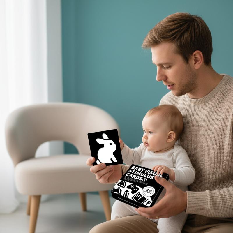 Baby Visual Stimulation Cards Montessori High Contrast Flash Card Infant Gift For Children Cognition Toy