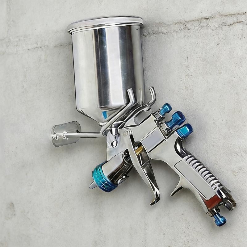 Heavy Duty Metal Sprayer Guns Bracket With Secure Cup Holder For Wall Or Workbench Mounting Sprayer Tool Rack