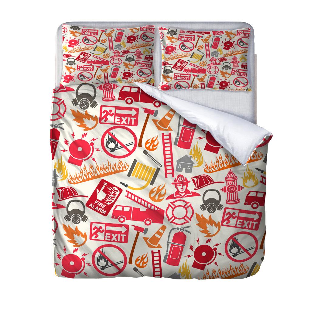 

Children S Quilt 3D Fireman Fire Truck Print Bedding 3Pcs Fashion Duvet Cover Set For Bedroom, Guest Room Soft Comfortable W90xL190cm