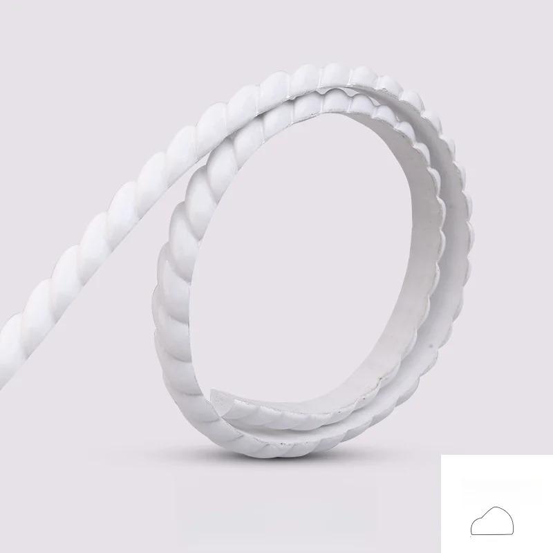 1PC 5m/196.85in Wall Molding Soft Line Self-Adhesive Trim Frame Skirting Border Strip Background Decorative Line Sticker