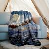 Christmas Santa Claus Theme Printed Blanket - Perfect for Couch, Bed, Travel & Outdoor Use | Machine Washable, Cozy & Durable.
