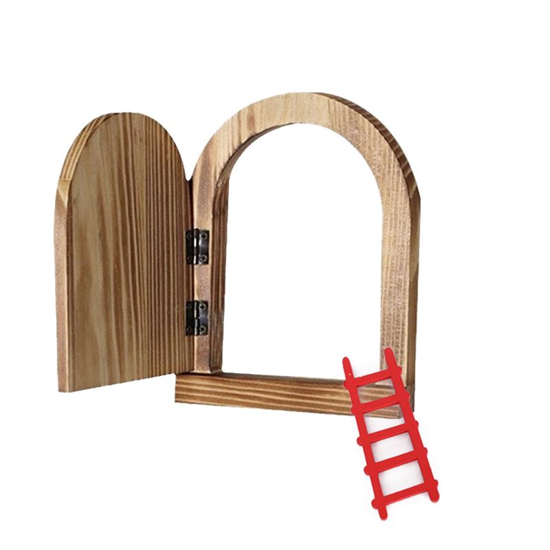 Fairy Cottage Wooden Miniature Dollhouse The Elf'S Fairy Door Mini Doors For Outdoor Yard Garden Elf Craft Decoration