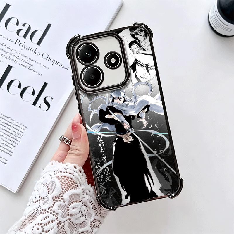Bleach Kuchiki Rukia Plating Phone Case For Xiaomi Redmi Note 14 15 Pro Plus 13 12 11 11S 11T 10 9S 9 5G Anti-Fall Airabag Cover