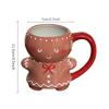 Cute Gingerbread Man Mug Cartoon Cute Kawaii Christmas Mug 3D Gingerbread Man Ceramic Cup Milk Coffee Water Cup Mug Gift