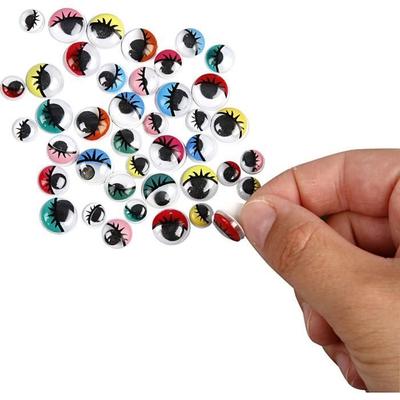 Creotime Floating Eyes with Junior Eyelashes 8-12 Mm 30 Pieces