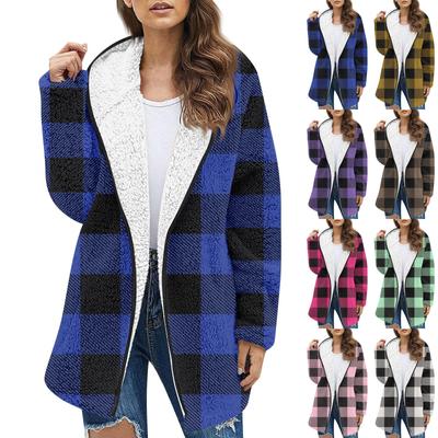 Women's Fashion Fall Winter Thick Plush Long Sleeve Pocket Jacket Top